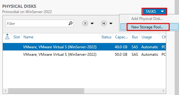 Creating storage pool on Windows Server 2022 | New storage Pool
