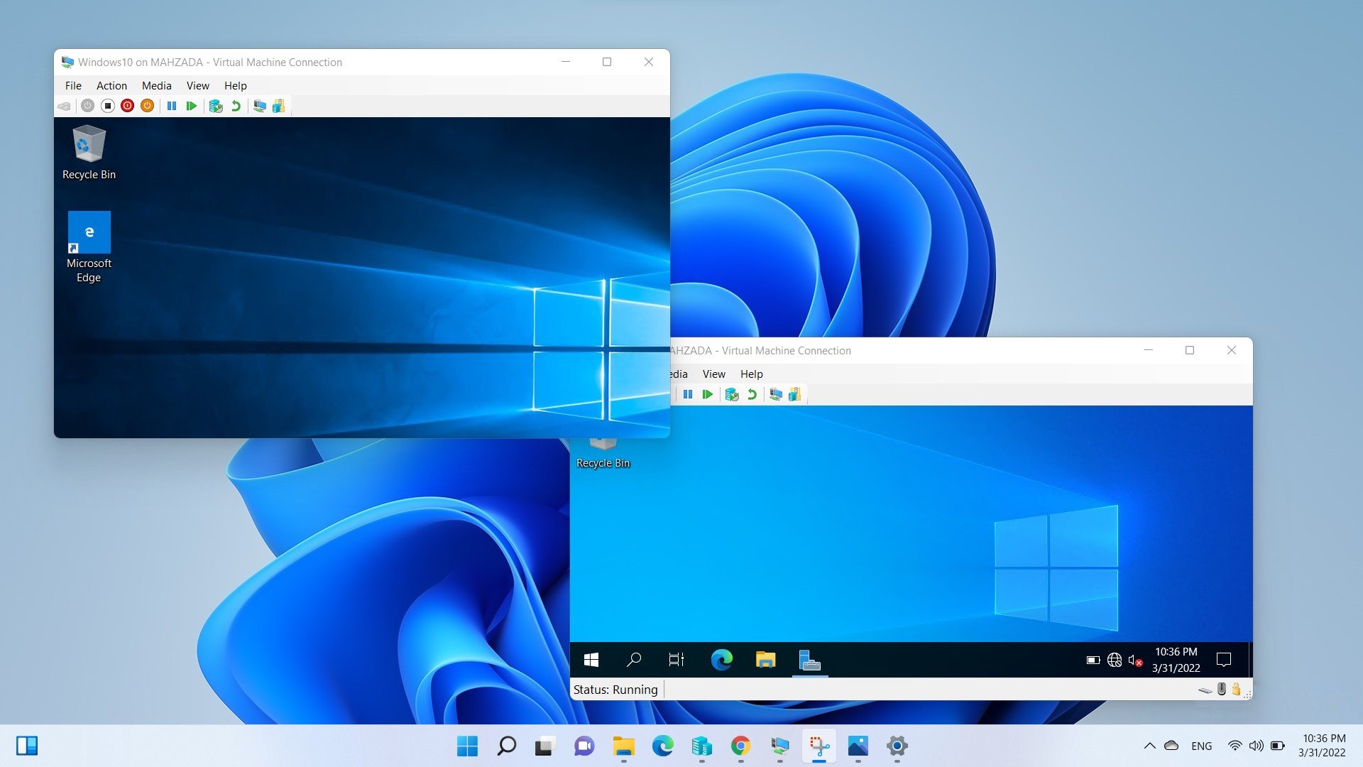 installation of Hyper-V on Windows 11 and Windows Server 2022