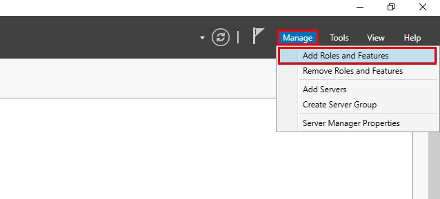 Add roles and features using Server Manger