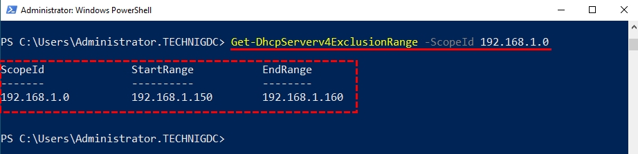 Verifying Exclusion Range in DHCP Scope Using PowerShell