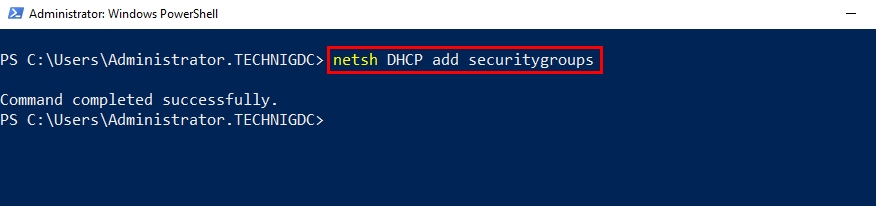 Windows PowerShell Command to Add DHCP Security Group