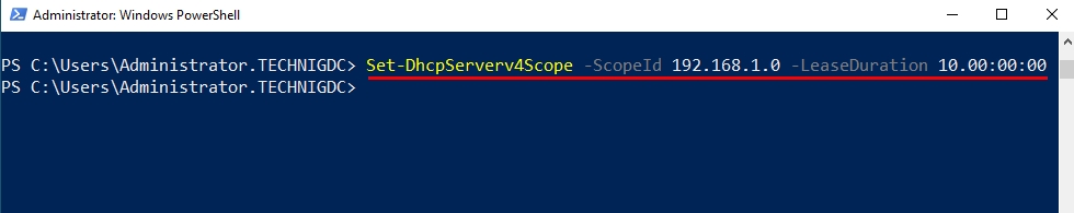 Defining Lease Duration for a DHCP Scope using PowerShell