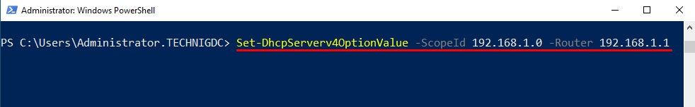 Defining Default Gateway Address for a DHCP Scope using PowerShell