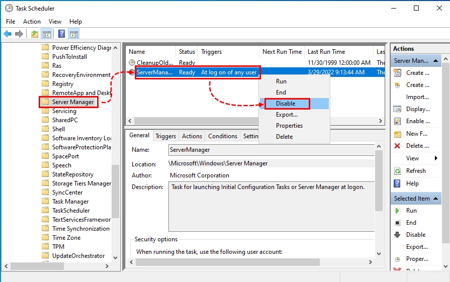 Disabling Server Manger Auto-Launch Using Task Scheduler