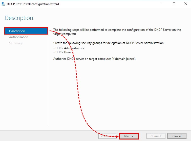 Adding DHCP security groups | DHCP configuration on Windows Server 2022 using Server Manager