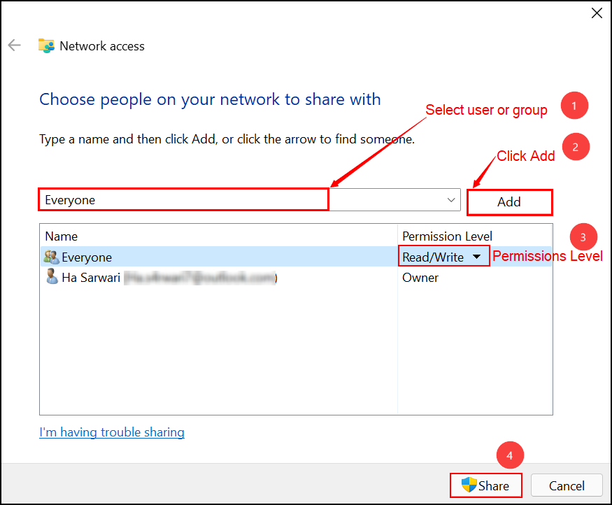 How to Share File Over the Network on Windows 11