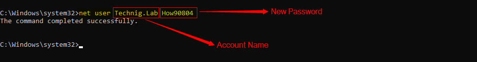 Create new password using CMD