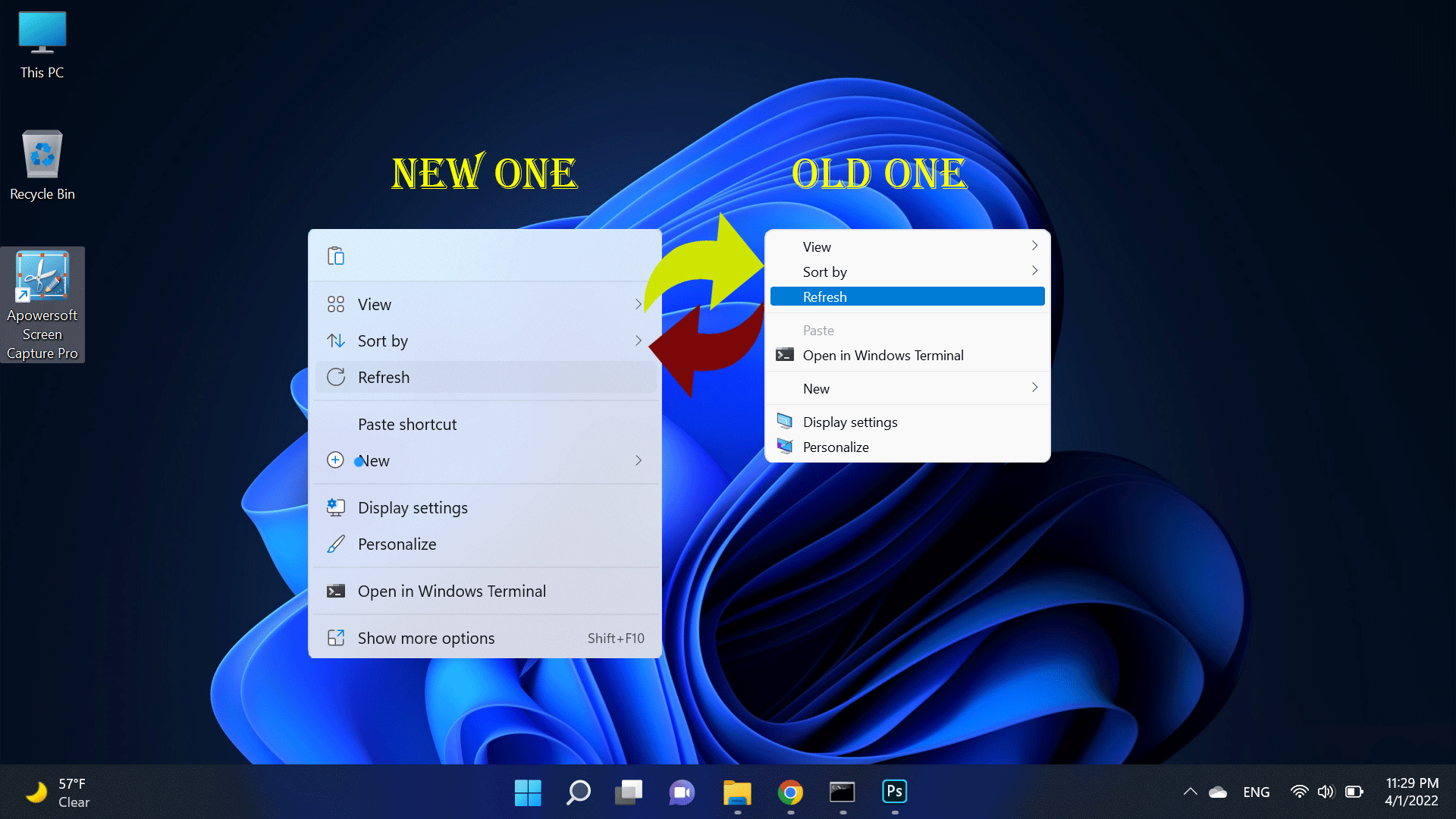 New Context Menu vs Old one/How to enable Windows 10 context menu in windows 11 | disable show more options