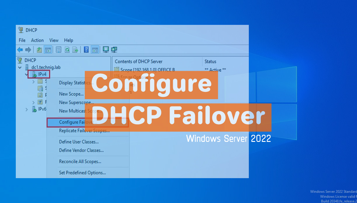 How to Configure DHCP Failover in Windows Server 2022