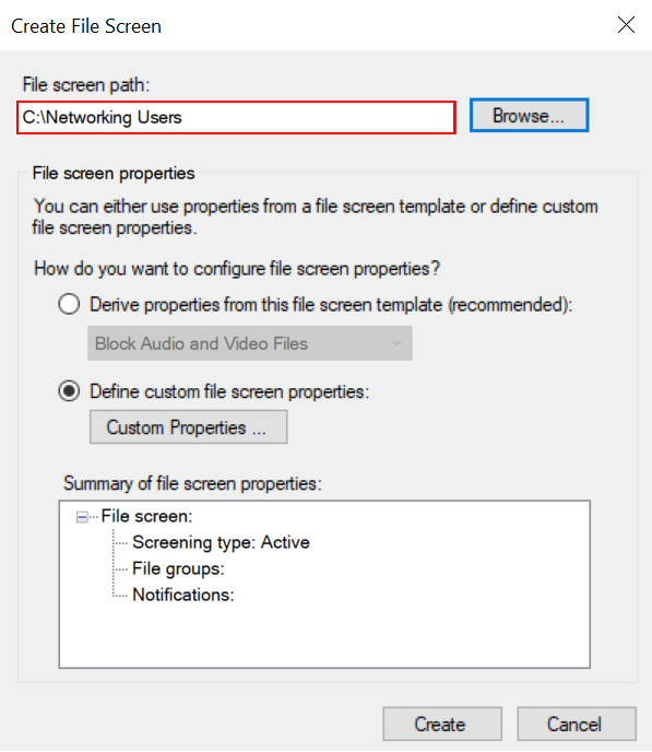 Specify the Folder Path you want to implement