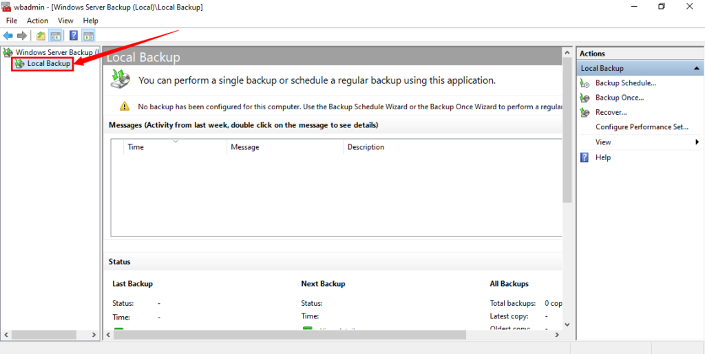 Local Backup Option