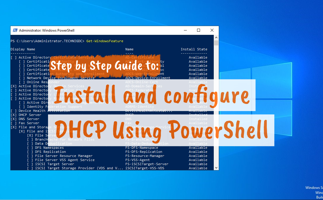 Install and Configure DHCP in Windows Server 2022 using Windows PowerShell