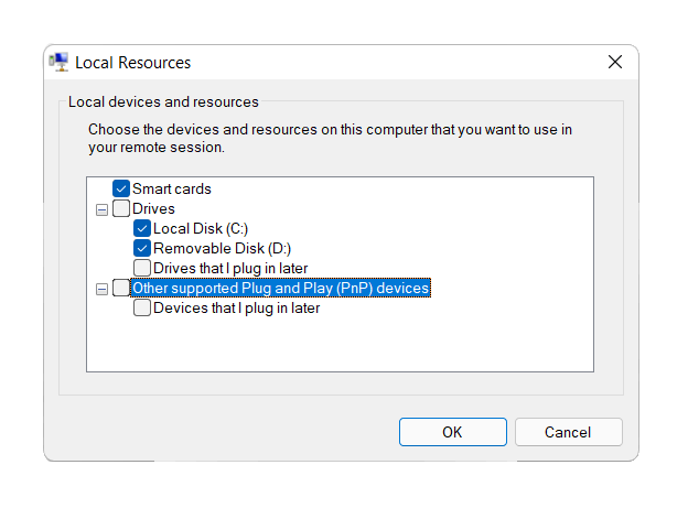 Share host's local resources with a virtual machine.