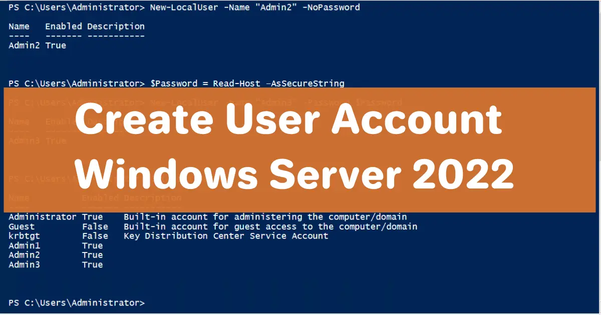 Create New User Account