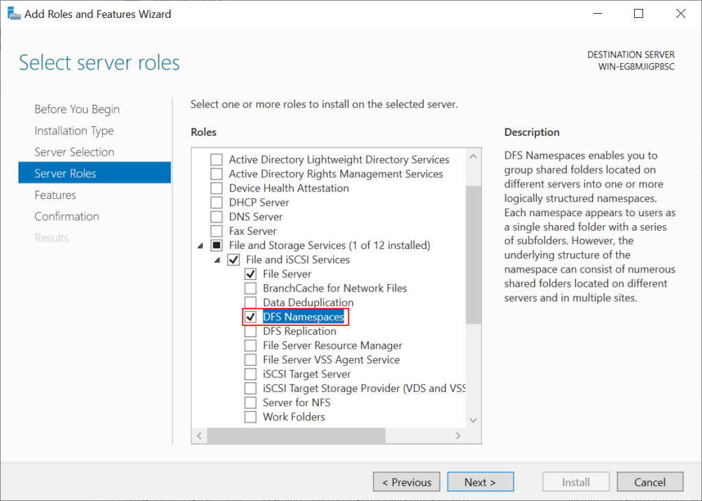 How to Install and Configure Distributed File System Namespace