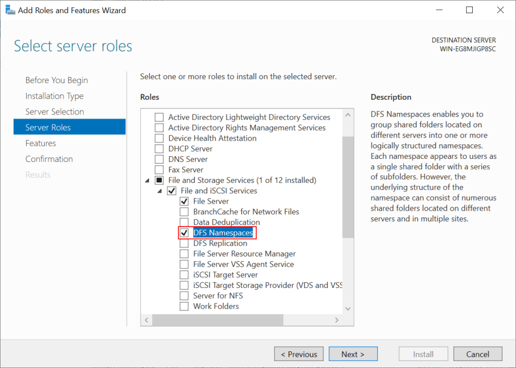 How to Install and Configure DFS Namespace in Server 2022