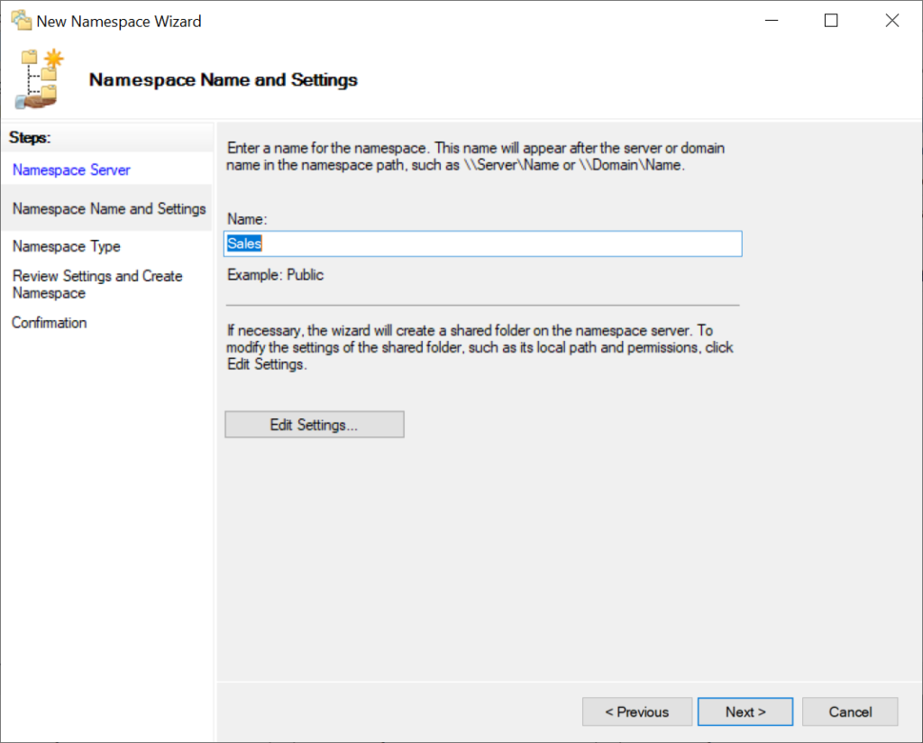 How to Install and Configure Distributed File System Namespace