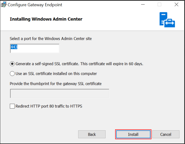 Download and Install Windows Admin Center on Windows Server 2022