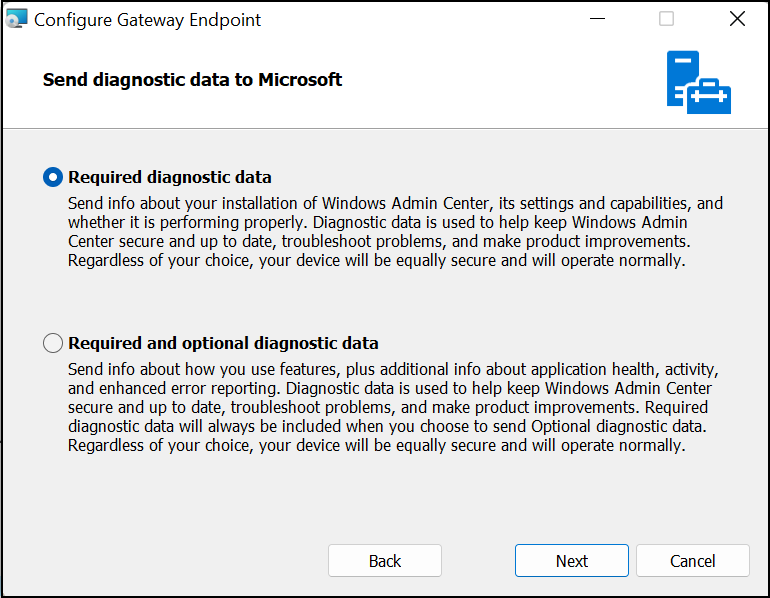 Required diagnostic data