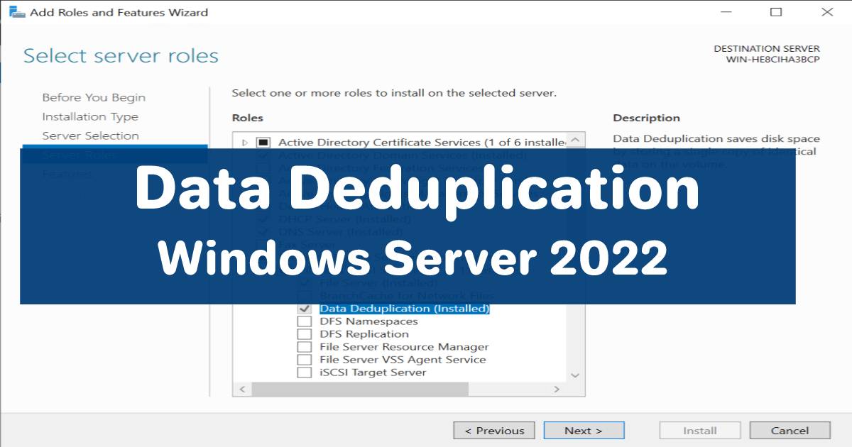 Install and Enable Data Deduplication
