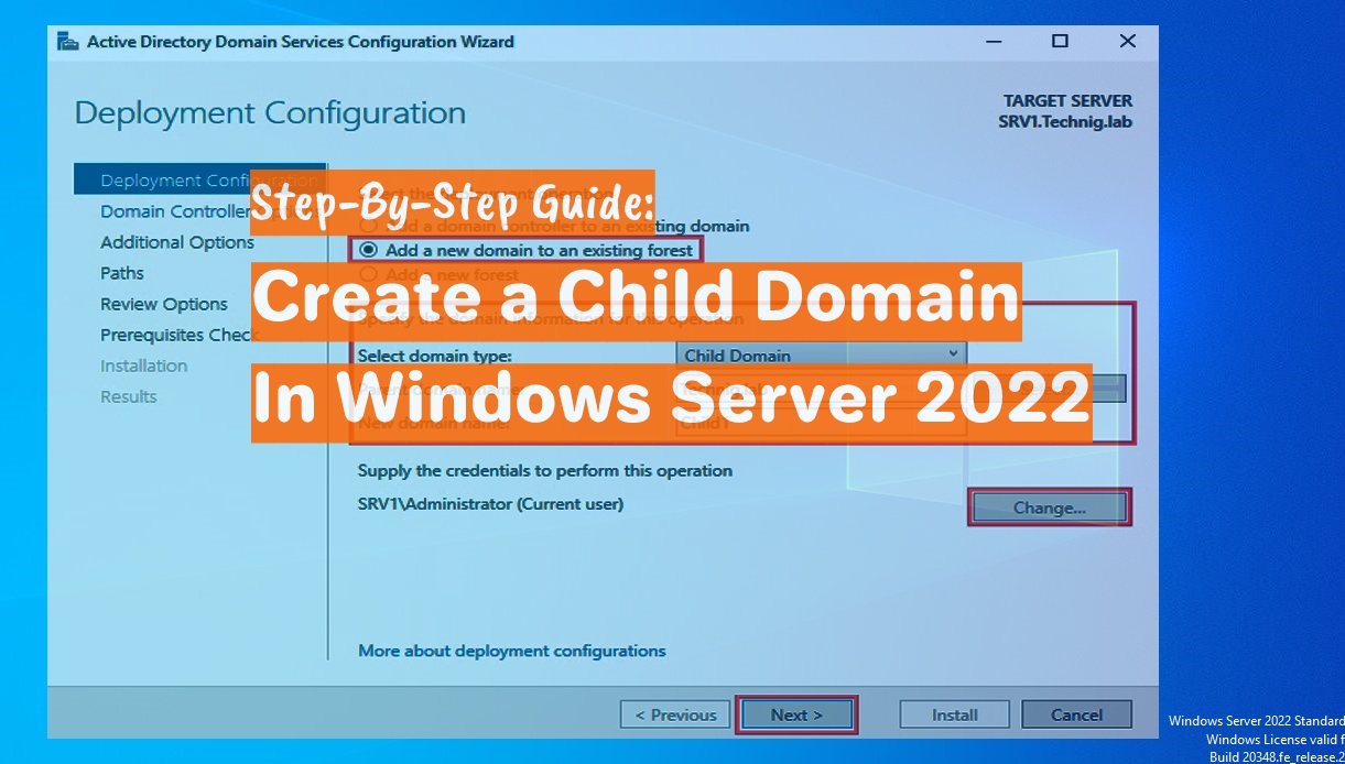 Create a Child Domain in Windows Server 2022